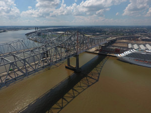 Over Mississippi River, New Orleans, Louisiana